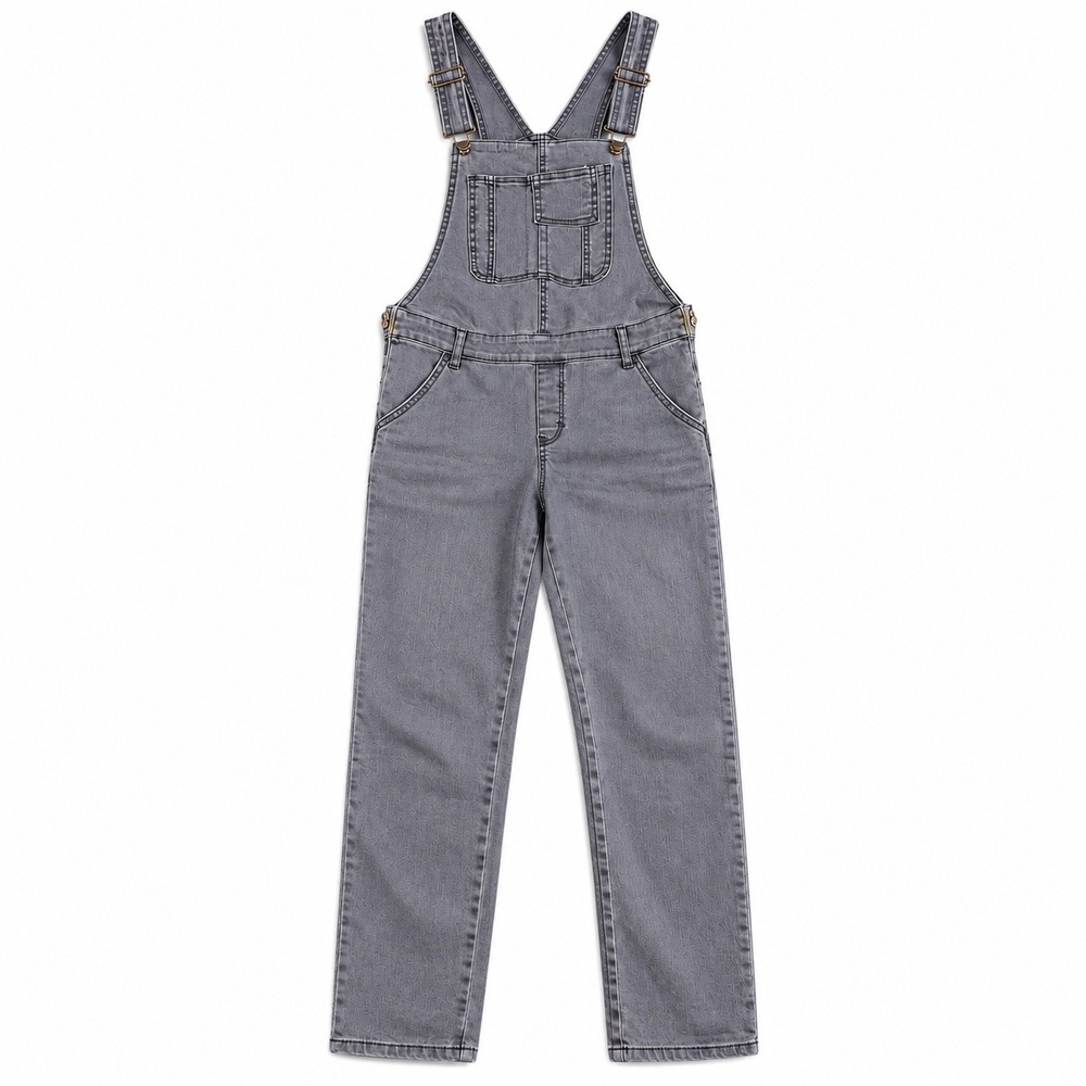 Abercrombie & Fitch Womens M‎ Gray Denim Overalls Skinny Jeans Bib Jumpsuit